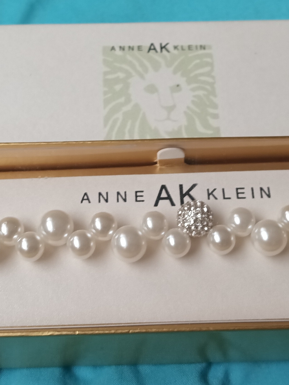 Anne Klein Cream Pearl Necklace with Sparkling Accent